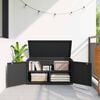 vidaXL Garden Storage Cabinet Black 110x55x60.5 cm Poly Rattan