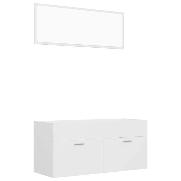 vidaXL 2 Piece Bathroom Furniture Set White Engineered Wood