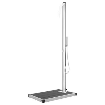 vidaXL Garden Shower with Grey Base 225 cm Stainless Steel