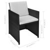 vidaXL 3 Piece Bistro Set with Cushions Poly Rattan Black