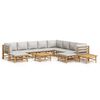vidaXL 12 Piece Garden Lounge Set with Light Grey Cushions Bamboo