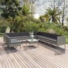 vidaXL 12 Piece Garden Lounge Set with Cushions Poly Rattan Grey