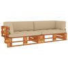 vidaXL 2-Seater Pallet Sofa&Cushions Honey Brown Impregnated Pinewood