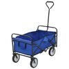 vidaXL Folding Hand Trolley Steel Blue
