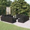 vidaXL 13 Piece Garden Lounge Set with Cushions Poly Rattan Black