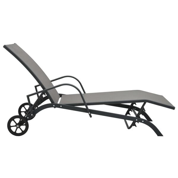 vidaXL Sun Lounger Steel and Textilene