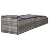 vidaXL Sunbed with Cushion Poly Rattan Grey