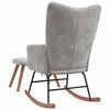 vidaXL Rocking Chair with a Stool Light Grey Velvet