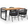 vidaXL 5 Piece Outdoor Dining Set Solid Acacia Wood and PVC Rattan