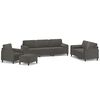 vidaXL 4 Piece Sofa Set with Throw Pillows&Cushions Dark Grey Velvet