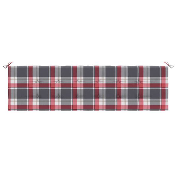 vidaXL Garden Bench Cushion Red Check Pattern 180x50x3cm Oxford Fabric
