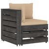 vidaXL 8 Piece Garden Lounge Set with Cushions Grey Impregnated Wood