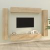vidaXL 8 Piece TV Cabinet Set Sonoma Oak Engineered Wood