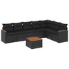 vidaXL 8 Piece Garden Sofa Set with Cushions Black Poly Rattan