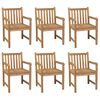vidaXL Garden Chairs 6 pcs with Anthracite Cushions Solid Teak Wood