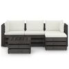 vidaXL 5 Piece Garden Lounge Set with Cushions Grey Impregnated Wood