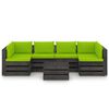 vidaXL 7 Piece Garden Lounge Set with Cushions Grey Impregnated Wood