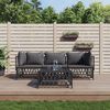 vidaXL 4 Piece Garden Lounge Set with Cushions Anthracite Steel