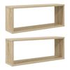 vidaXL Wall Cube Shelf 2 pcs Sonoma Oak 60x15x23 cm Engineered Wood