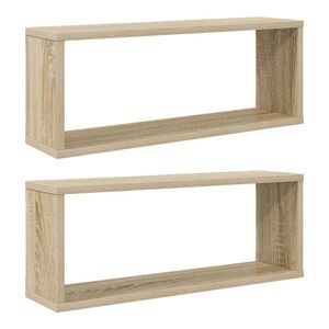 vidaXL Wall Shelf | Set of 2 | Sonoma Oak | Engineered wood | Medium