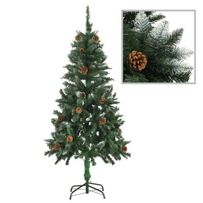 vidaXL Artificial Pre-lit Christmas Tree with Ball Set&Pine Cones 150 cm