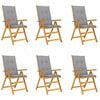 vidaXL Folding Chairs 6 pcs with Cushions Solid Acacia Wood