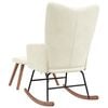 vidaXL Rocking Chair with a Stool Cream White Velvet
