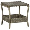 vidaXL Garden Table | Brown | Poly Rattan, Powder-Coated Steel, PP Board