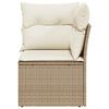 vidaXL Garden Sofa Corner with Cushions Beige Poly Rattan