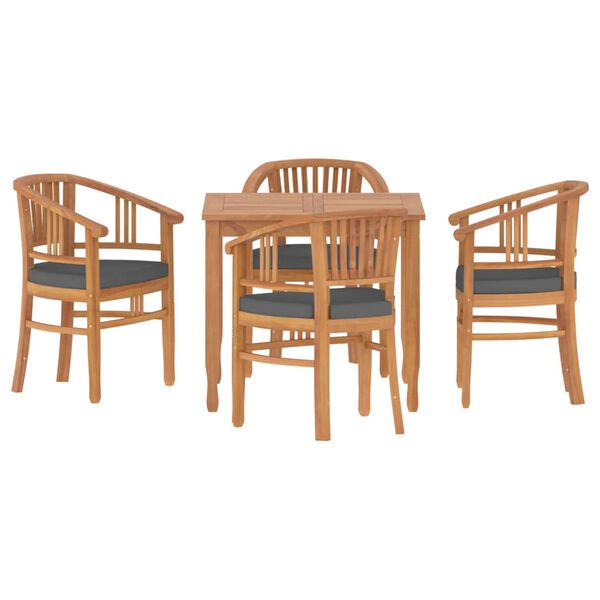 vidaXL 5 Piece Garden Dining Set Solid Wood Teak