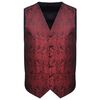 Men's Paisley Wedding Waistcoat Set Size 48 Burgundy