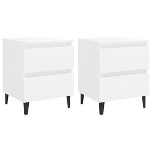 vidaXL Bed Cabinets 2 pcs White 40x35x50 cm Engineered Wood