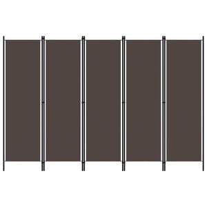vidaXL 5-Panel Room Divider Brown 250x180 cm