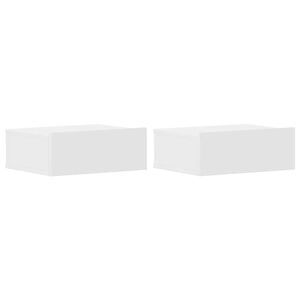 vidaXL Floating Nightstand | Set of 2 | White | Engineered wood | Compact