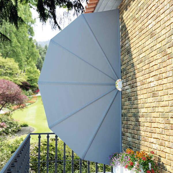 vidaXL Collapsible Terrace Side Awning Grey 200 cm