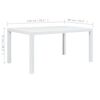 vidaXL Garden Table White 150x90x72 cm Plastic Rattan Look