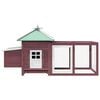 vidaXL Chicken Coop with Nest Box Mocha 190x72x102 cm Solid Firwood
