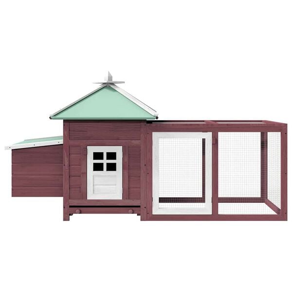 vidaXL Chicken Coop with Nest Box Mocha 190x72x102 cm Solid Firwood