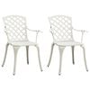 vidaXL Garden Chairs 2 pcs Cast Aluminium White