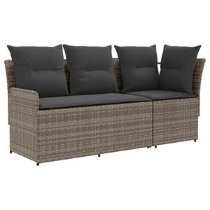 vidaXL Garden Armrest Sofa with Corner Sofa 2 Piece Grey and Dark Grey
