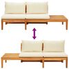 vidaXL Garden Benches with Cream White Cushions 2 pcs Acacia Wood