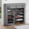 vidaXL Shoe Cabinet with Cover Grey 115x28x110 cm Fabric