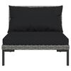 vidaXL 8 Piece Garden Lounge Set with Cushions Poly Rattan Dark Grey