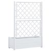 vidaXL Garden Planter with Trellis 100x43x142 cm PP White