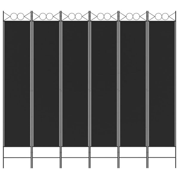 vidaXL 6-Panel Room Divider Black 240x220 cm Fabric