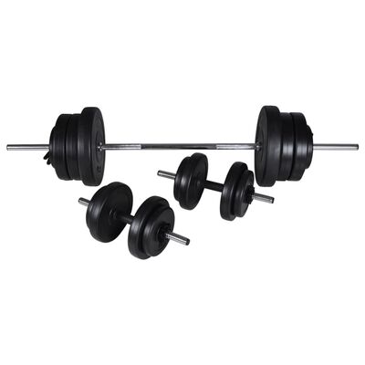 vidaXL Weight Bench with Weight Rack, Barbell and Dumbbell Set 60.5kg
