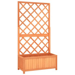 vidaXL Planter with Trellis Brown 70x30x135 cm Solid Wood Fir
