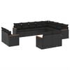vidaXL 12 Piece Garden Sofa Set with Cushions Black Poly Rattan