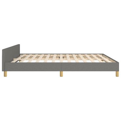 vidaXL Bed Frame with Headboard Dark Grey 183x203 cm King Size Fabric