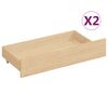 vidaXL Bed Frame without Mattress with 2 Drawers Solid Wood 160x200 cm